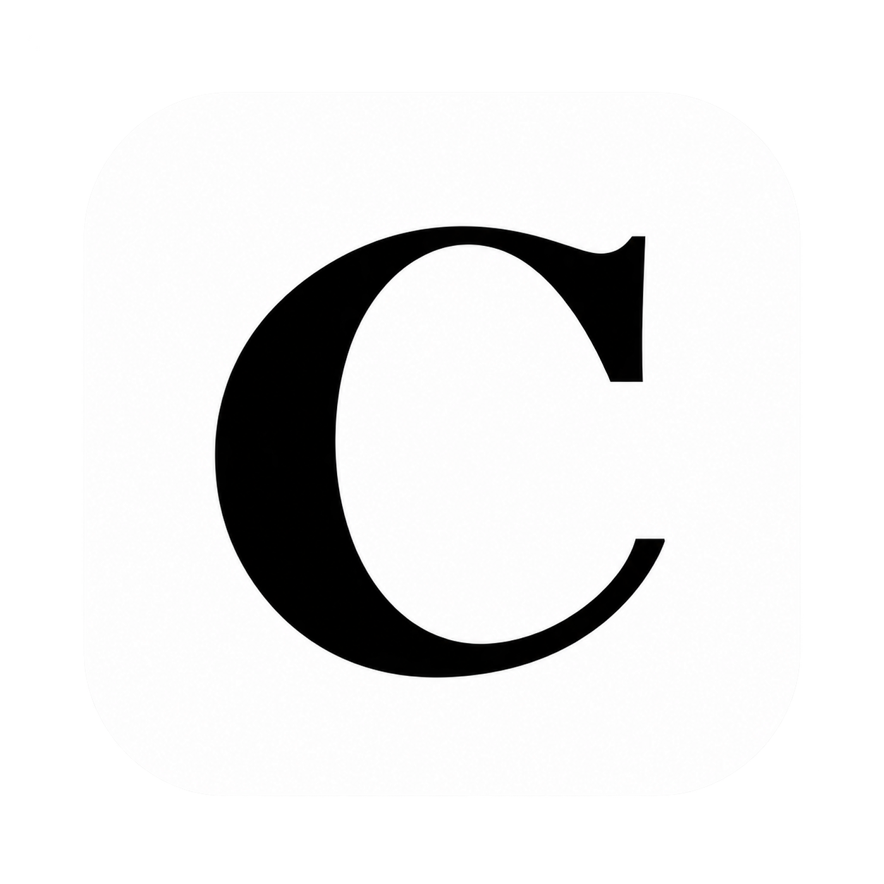 Chomy 的黑白字母 C 图标